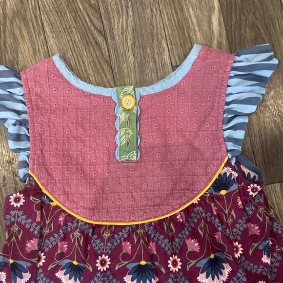 MATILDA JANE SLEEVELESS SHIRT SIZE 4 Purple Green Girls dress patchwork - Picture 5 of 9